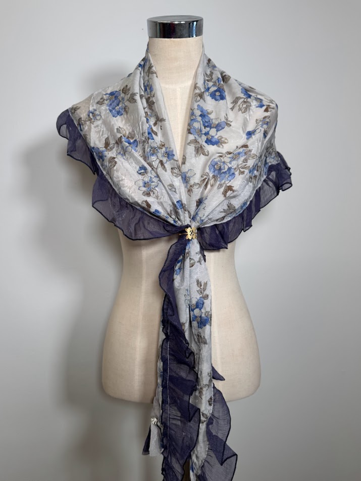 Piquillo de gasa estampado azul ducado