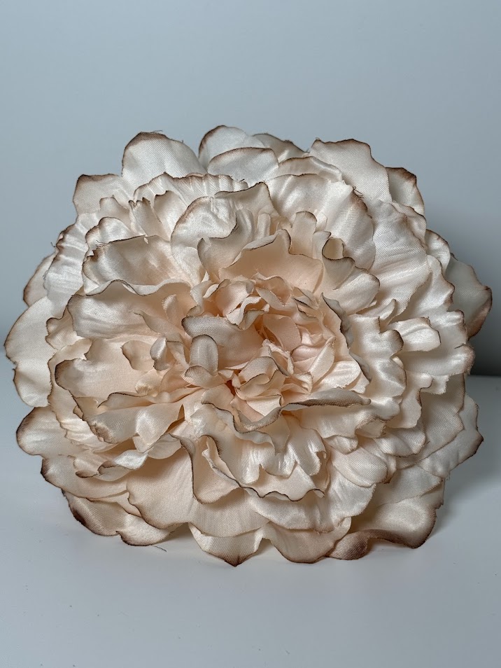 Peonía grande teñida a mano beige