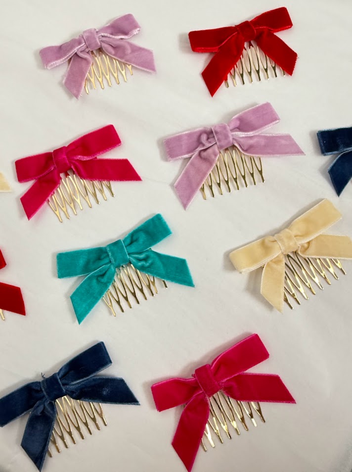 Peinecillo lazo terciopelo ancho (más colores)