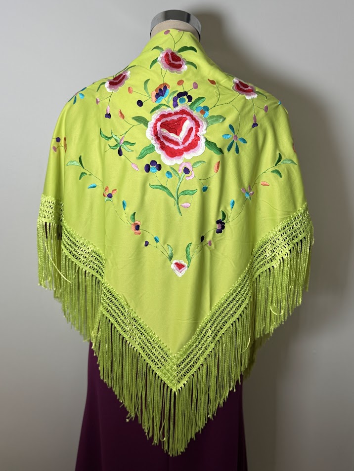 Mantón poliéster verde fluor