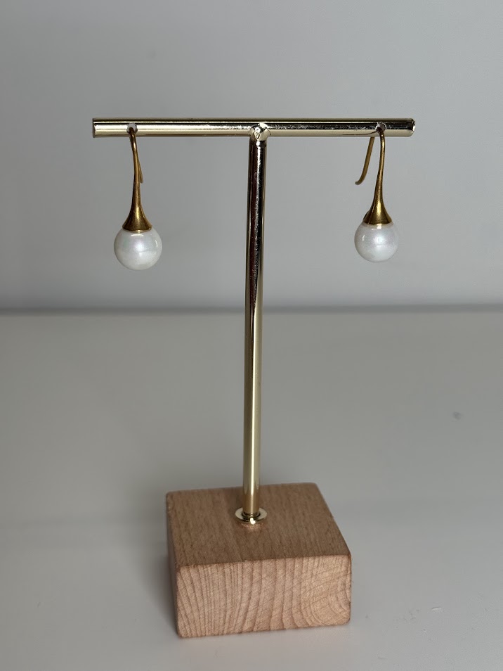 Pendientes gota perla