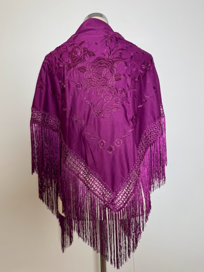 Mantón poliéster buganvilla