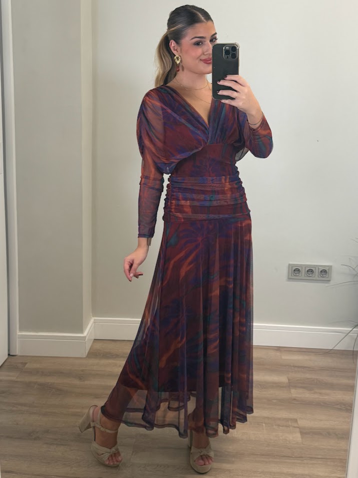 Vestido Vila estampado colores