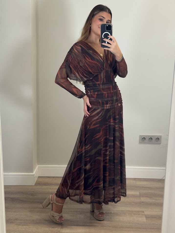 Vestido Vila estampado caldera