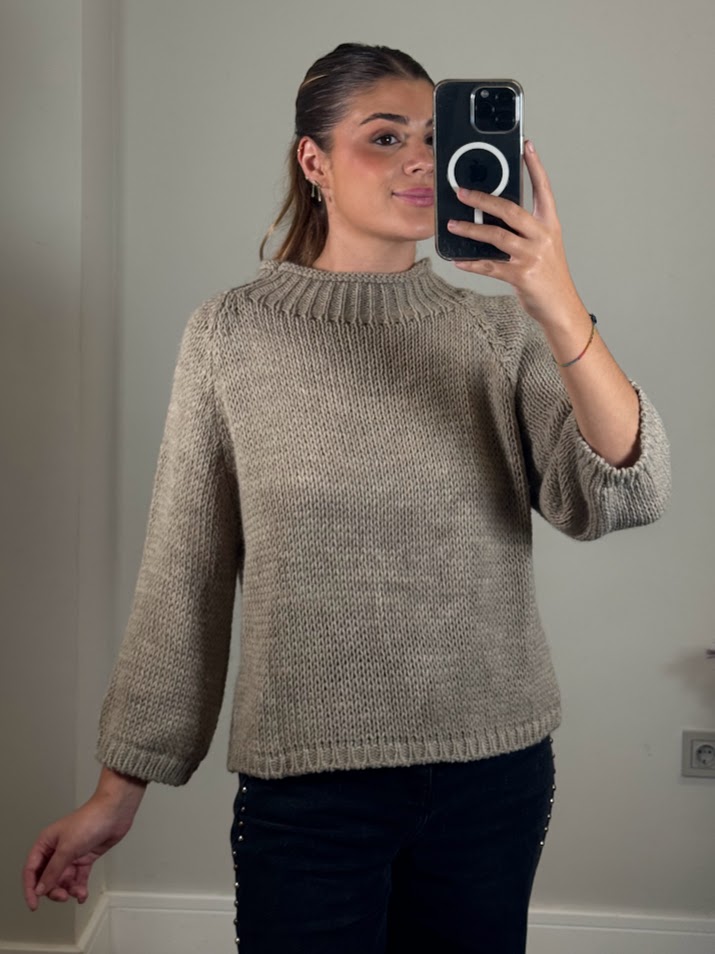 Jersey cuello perkin beige