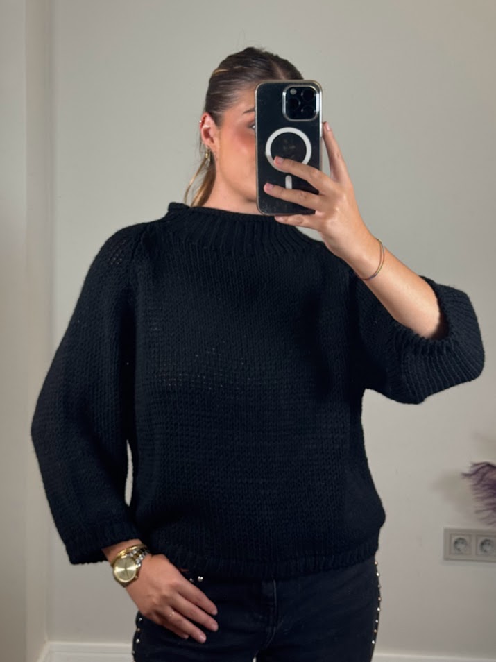 Jersey cuello perkin negro