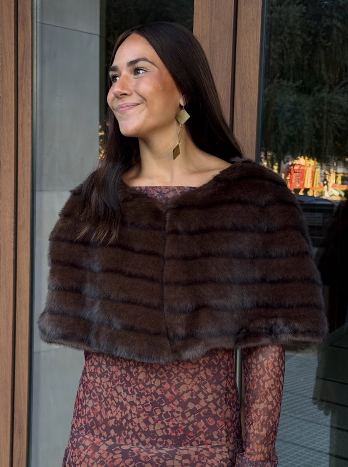 Capa de pelo marrón