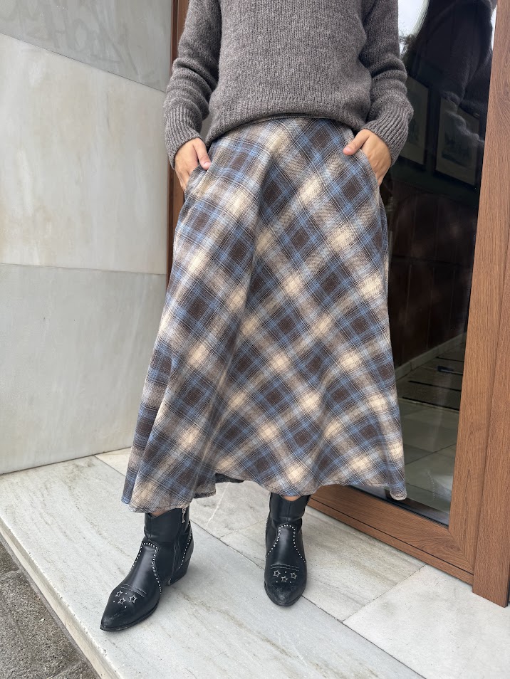 Falda cuadros gris