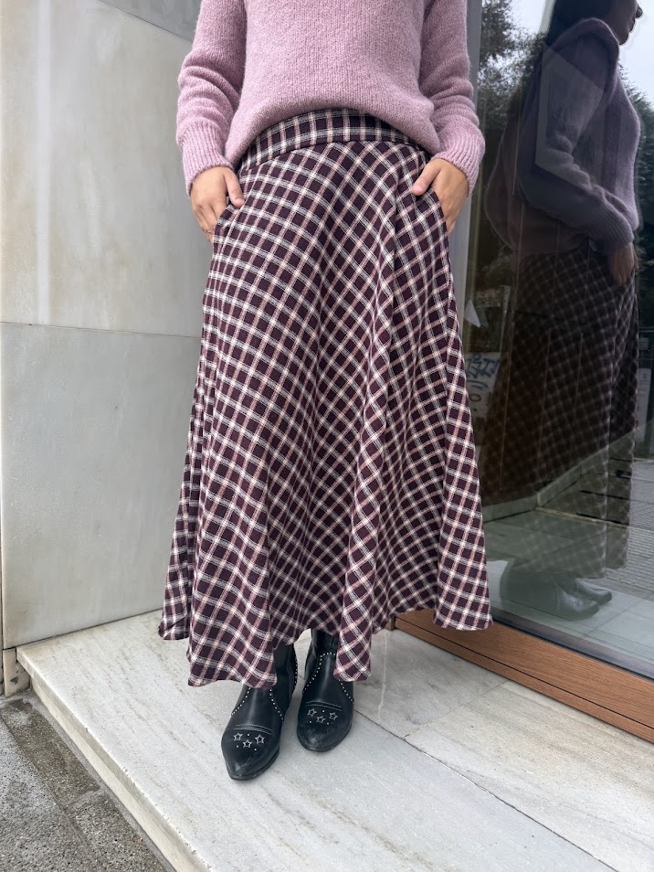 Falda cuadros burdeos
