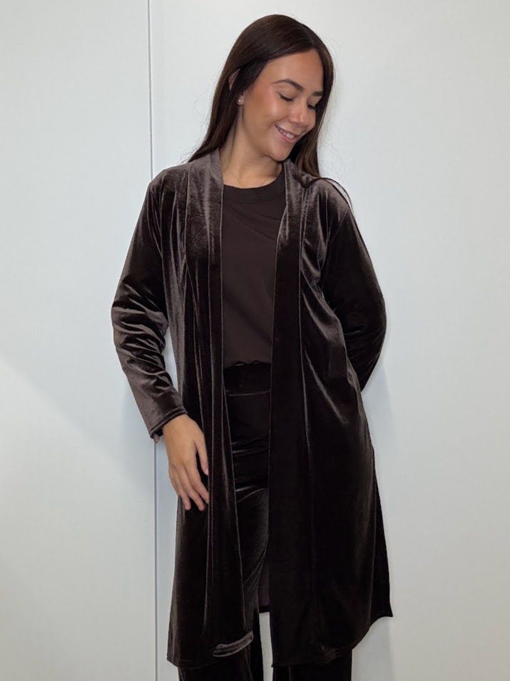 Casaca 3/4 terciopelo marón