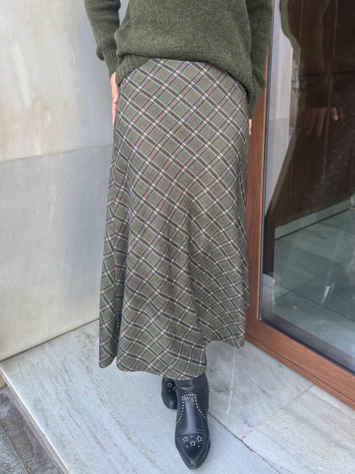 Falda cuadros verde