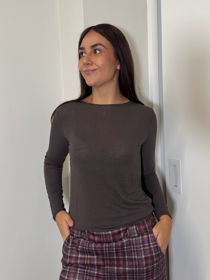 Camiseta segunda piel marrón