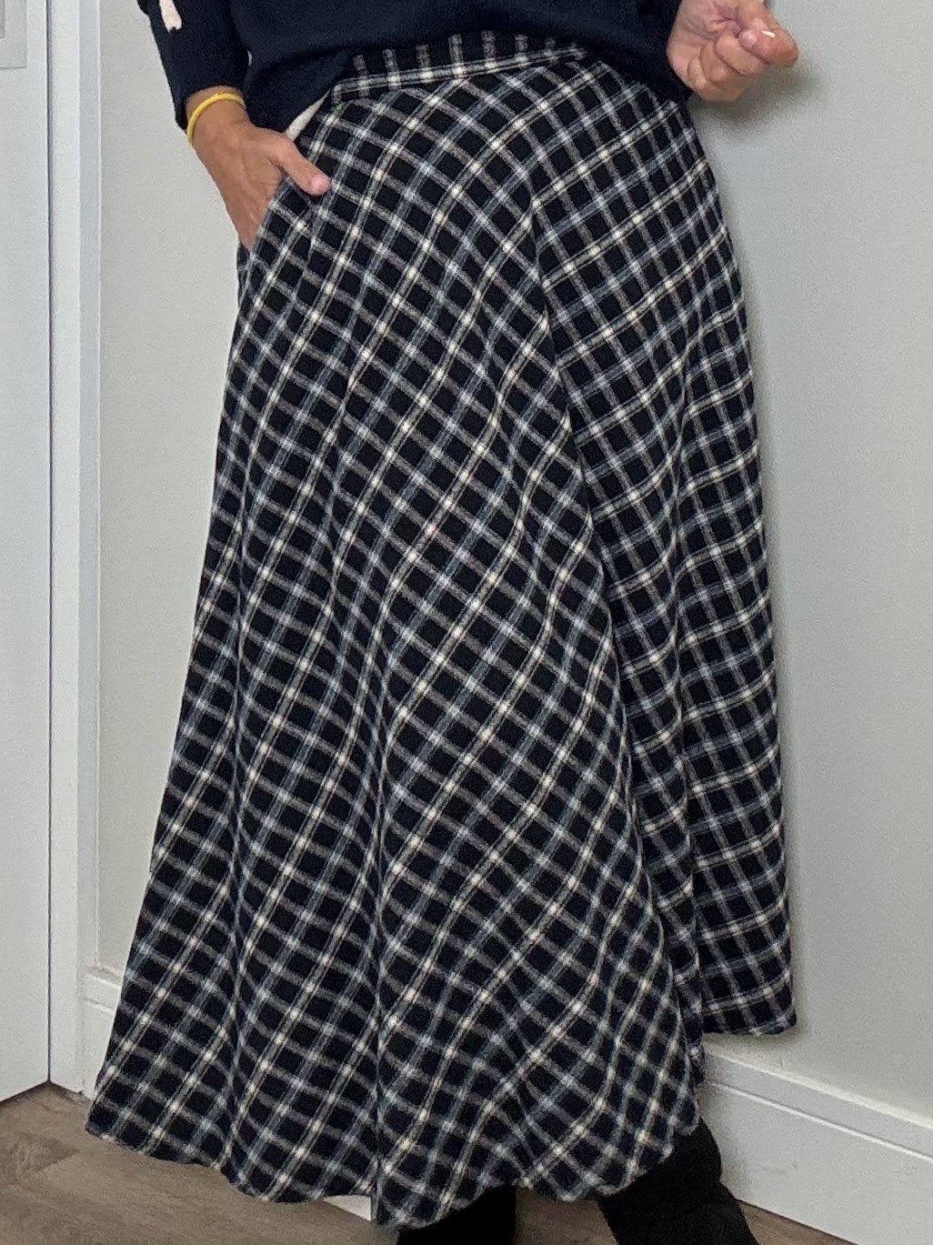 Falda cuadros bolsillo