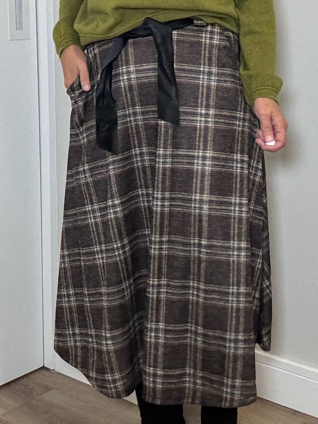 Falda cuadros marrón