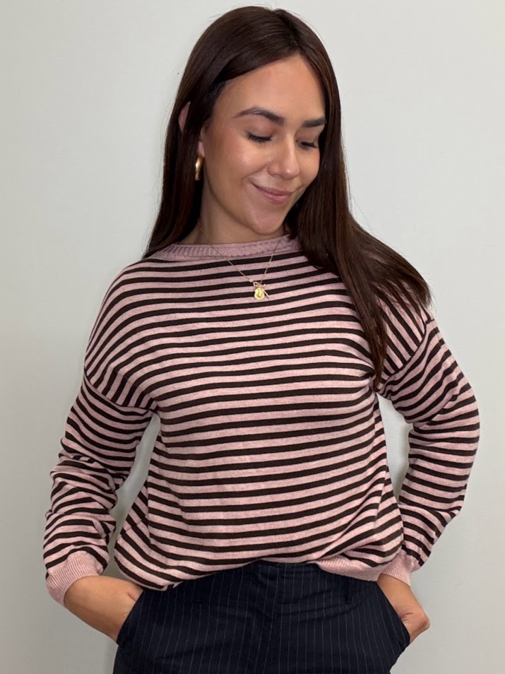 Jersey rayas rosa y marrón