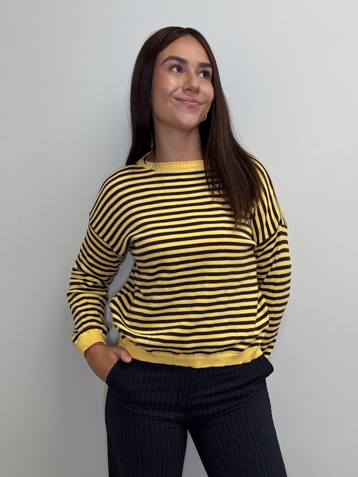 Jersey rayas amarillo y marrón