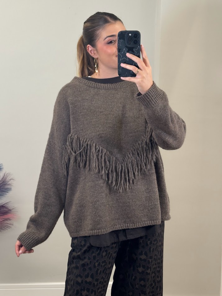 Jersey flecos marrón